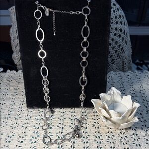 White House Black Market Silver Oval Link Necklace